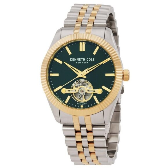 NWT Authentic Kenneth Cole New York Automatic Green Dial Men's Watch - Picture 1 of 3
